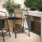 Flash Furniture Lila Commercial Grade Indoor-Outdoor PE Rattan Restaurant Barstool with Black Aluminum Frame and Footrest in Medium Brown SDA-AD632032R-DK-BN-GG - alternate 1
